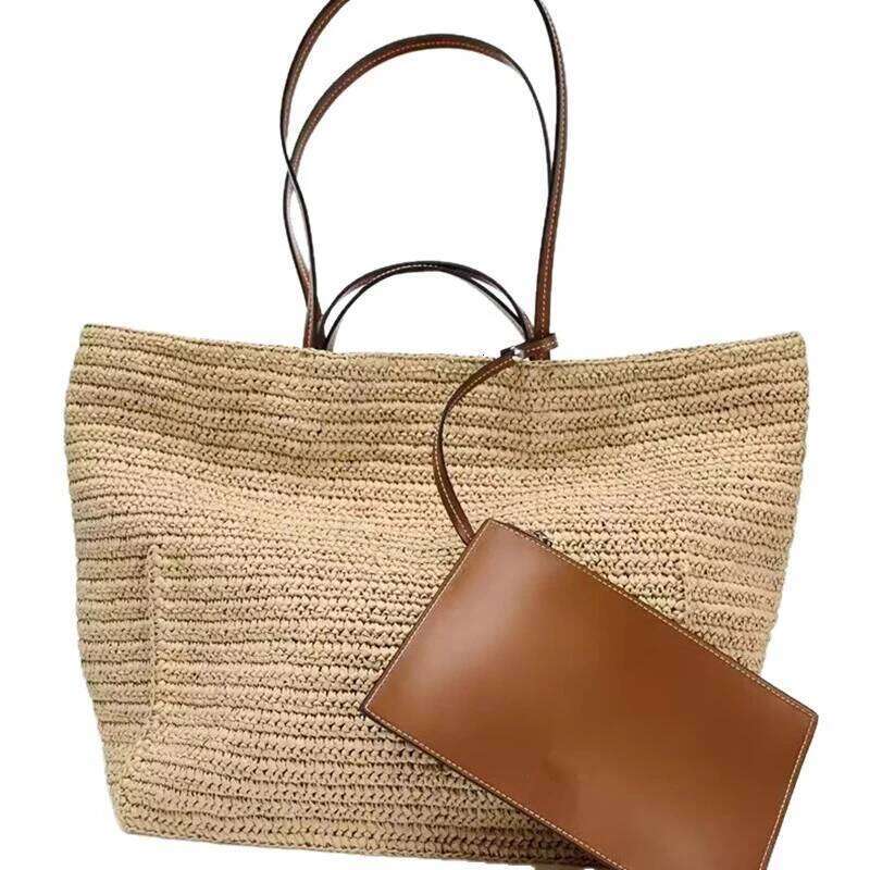 Women's Bags Designer Large Woven Beach Bags For Women Shoulder Summer Crochet Straw Bag Bohemian Travel Handbag And Purse Shopper Tote NEW