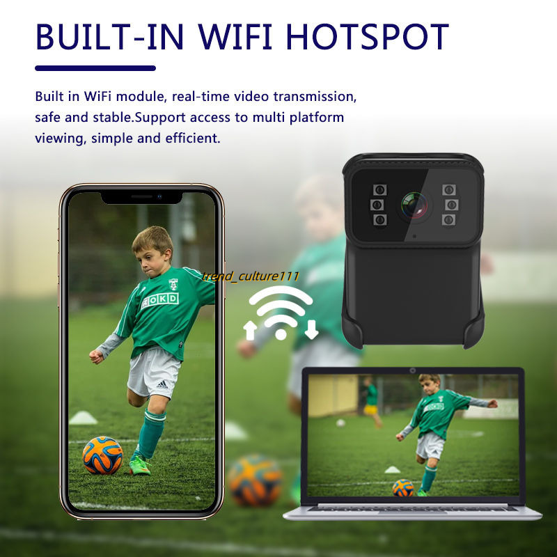 1080P HD Portable Body Action Camera WiFi DV Camcorder Loop Recording Support TF Card Night Vision Cam MP4 Video