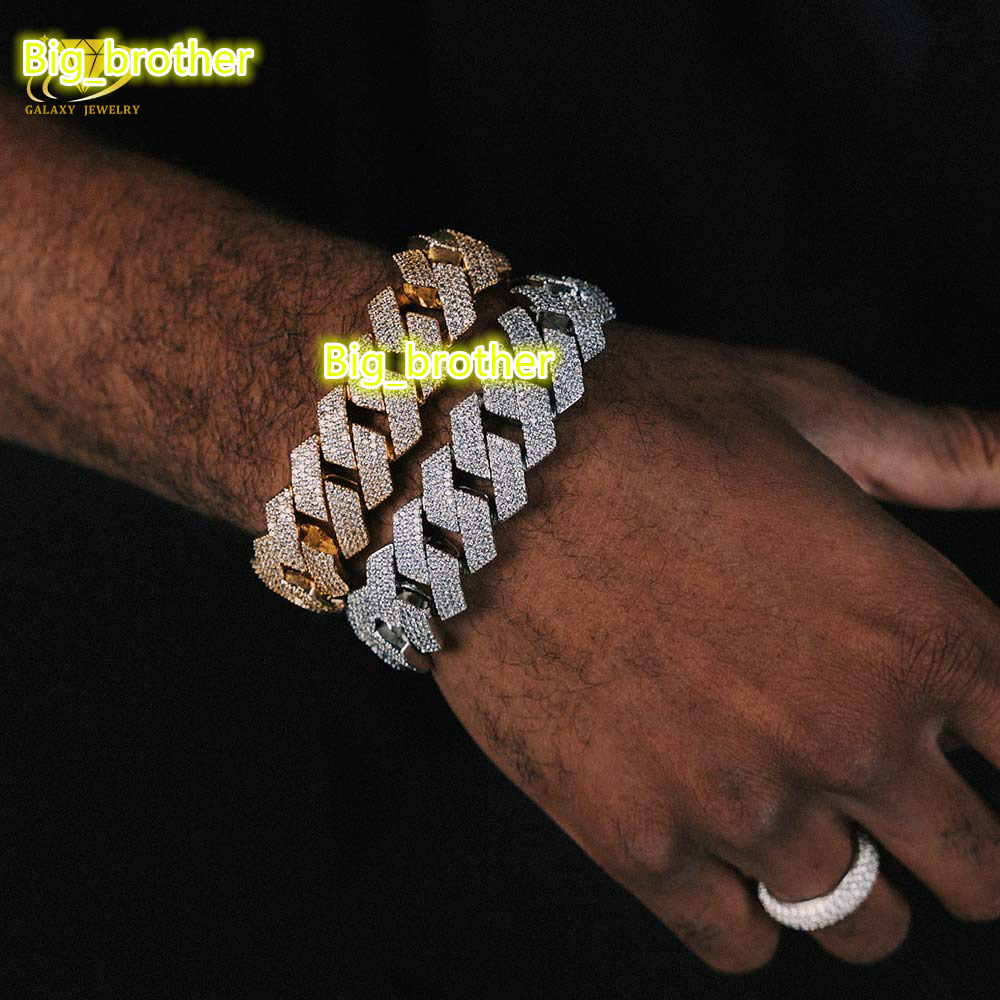 Fine Jewelry Necklaces Bracelet 6mm 8mm 10mm 12mm 15mm Hip Hop Vvs Diamond Silver 925 Iced Out Moissanite Cuban Link Chain