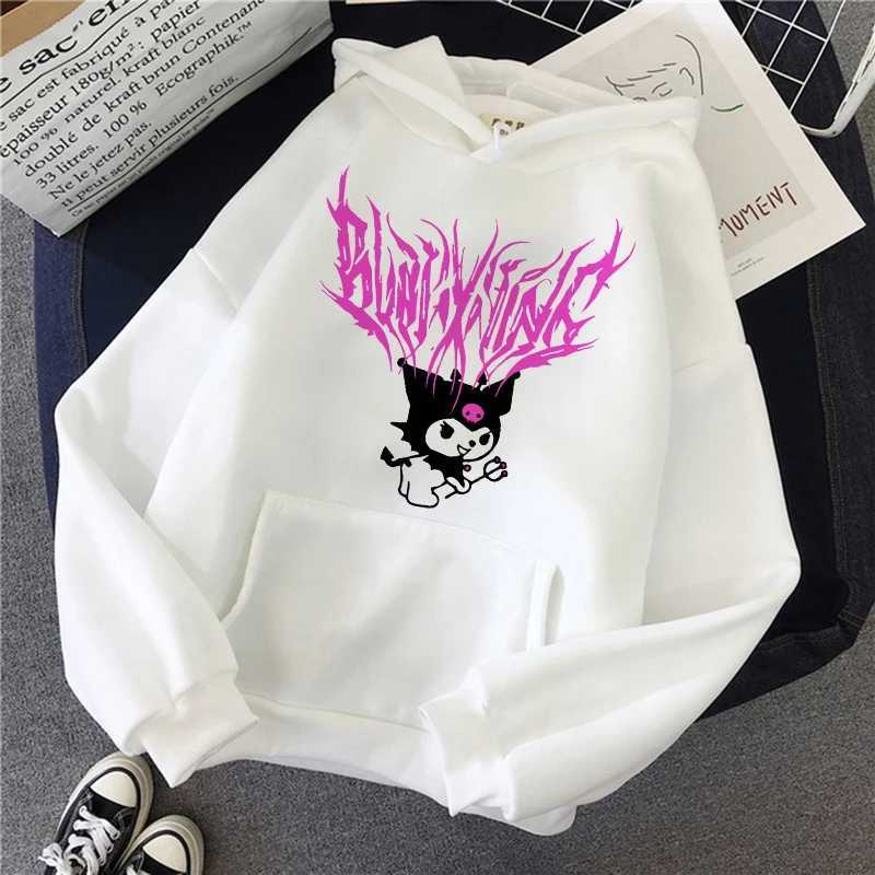 Japanese Anime Kuromi Hoodie 90s Y2k Gothic Hoodies Clothing Tops Sweatshirt Streetwear Animation Loose Casual Sports StyleXJ250514