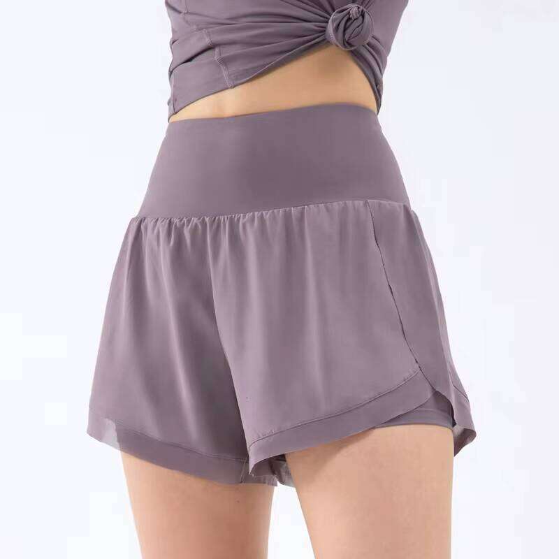DHessentials Summer Loose Lightweight Quick Dry Side Pockets Undershorts 2-in-1 Jogging Gym Shorts for Women