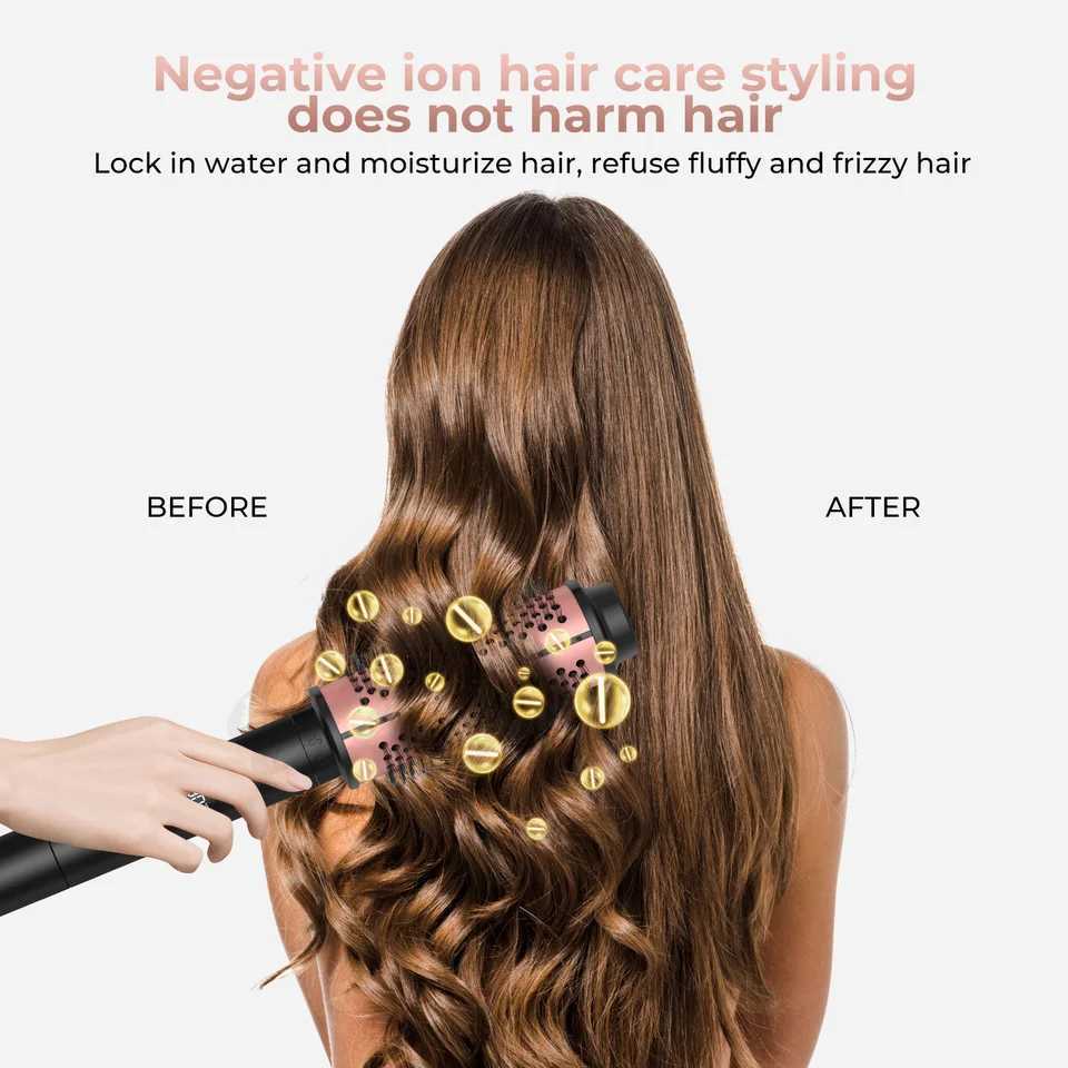 Thermal Brush Heated Curling Brush Ceramic Curling Iron Volumizing Brush with 3 head Heating Round Brush Travel Hair Curler CombXJ250528
