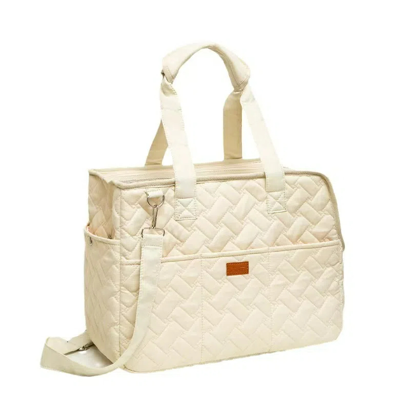 Portable Quilted Pet Carrier Bag for Cats and Small Dogs up to 13 lbs - Breathable Travel Tote with Shoulder Strap