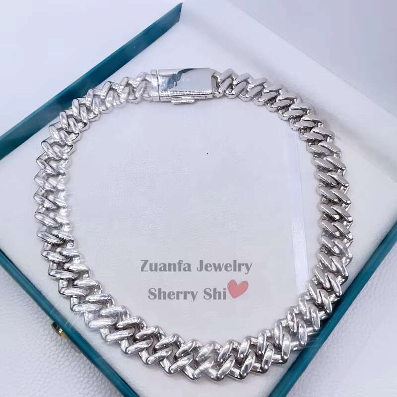 Drop Shipping Luxury Sterling Silver 20 mm Vvs Moissanite Hip Hop Cuban Chain Necklace