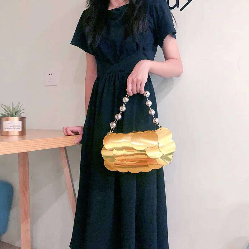 Women's Bags Designer Sequined Evening Bags For Women Handbag Fashion Beading Handle Shoulder Bag Handmade Party Wedding Clutch Phone Purses