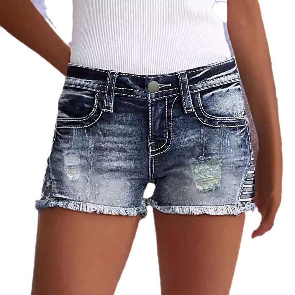 Shorts Women Denim Shorts Women S Distressed Stretch Slim Fit Versatile Jeans Embroidered Denim Shorts For Women Jean Shorts