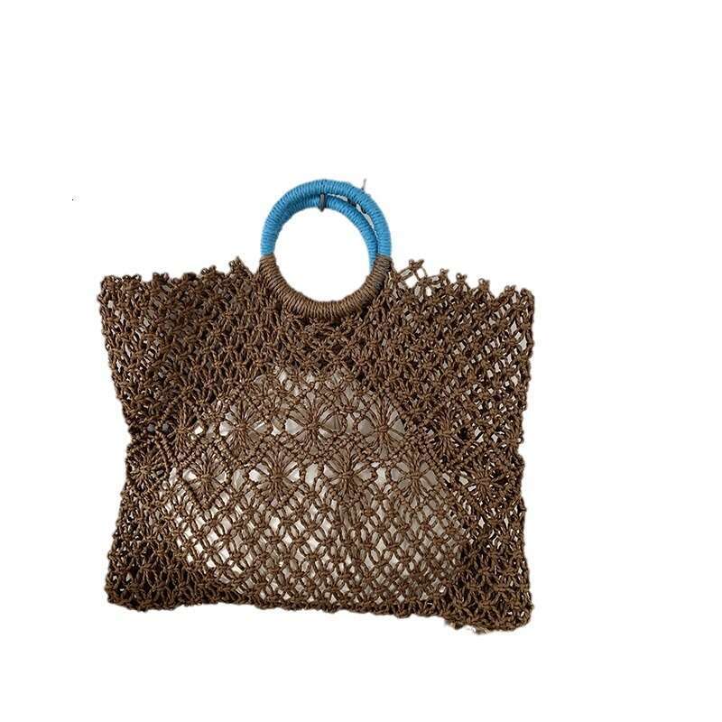 New Niche Versatile Straw Hollow Out Ins Woven Summer Handbag Beach Bag B5 Wholesale