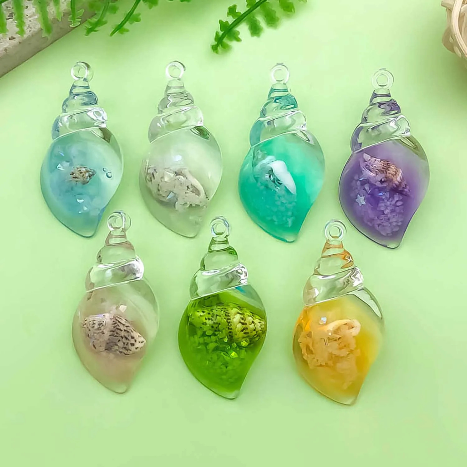 57pcs 1939mm Luminous Conch n Charms Acrylic Marine Life Pendants for DIY Bracelet Necklace Jewelry Making Accessories 250519