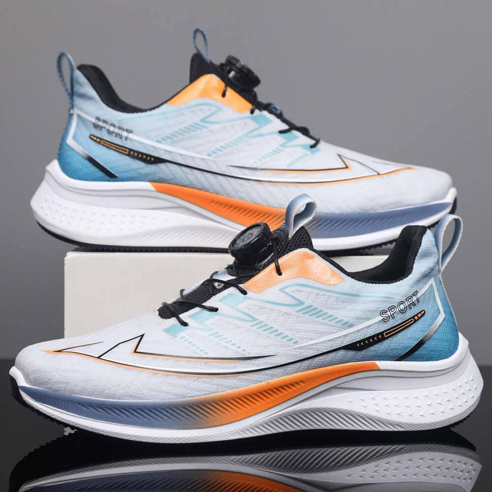 Men's 2025 Spring Summer New Button Sneakers Breathable Casual Mesh Non-Slip Boys Running Shoes