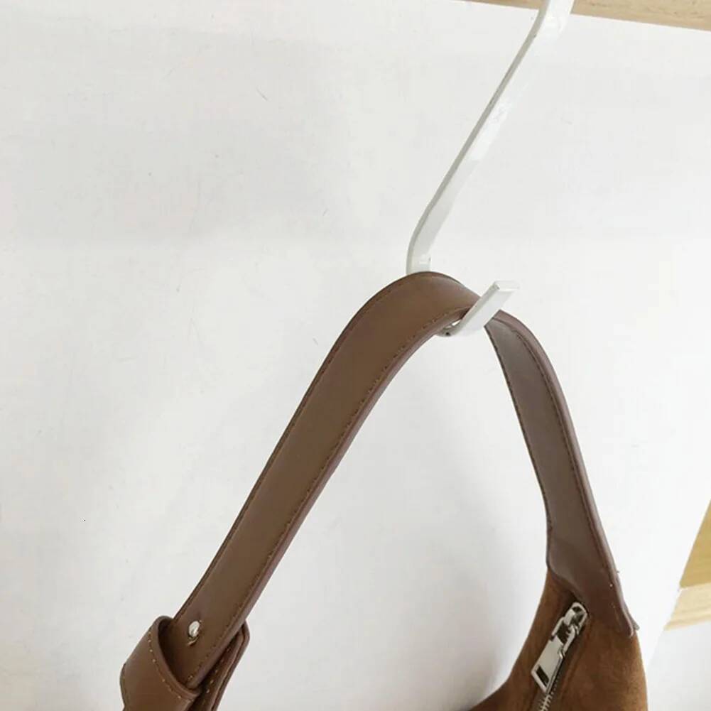 Women Suede Shoulder Zipper Closure Crescent Bag Trendy Retro Handbag Clutch Purse For Work Travel