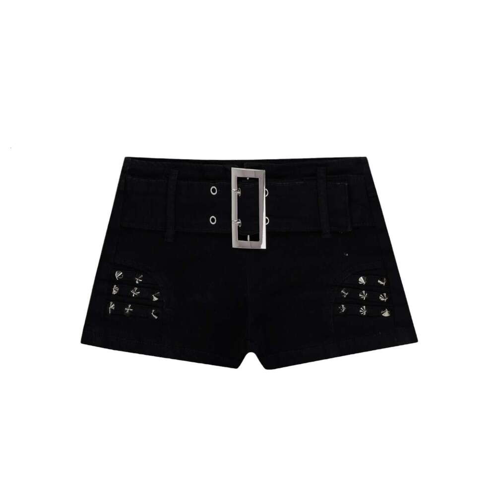 Shorts Women Denim Shorts Niche Black Low Waist Hip Lifting Slimming Hot Girl Ultra Shorts Women Autumn New Slim Rivet Petite Jeans Jean Shorts