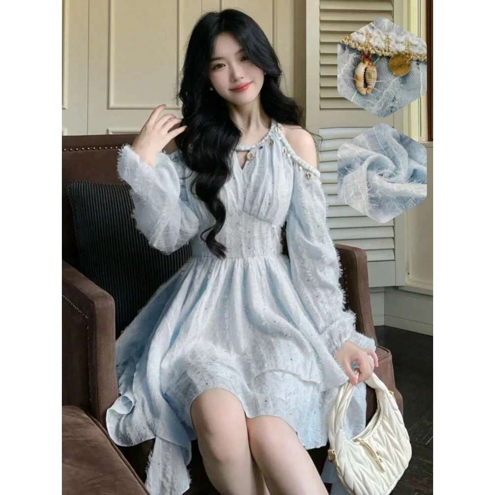 Fashion New Princess Short Dresses For Women Long Sleeve Casual Ruffles A-Line Elegant Chic Vestidos Female Vintage Clothes