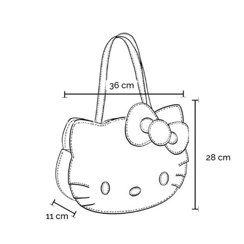 Sanrio Anime Hello Kitty Bow Accessory Shoulder Bag Cartoon Kawaii Large Capacity Y2k Girl Fashion Handheld Makeup Bag Gift w250529