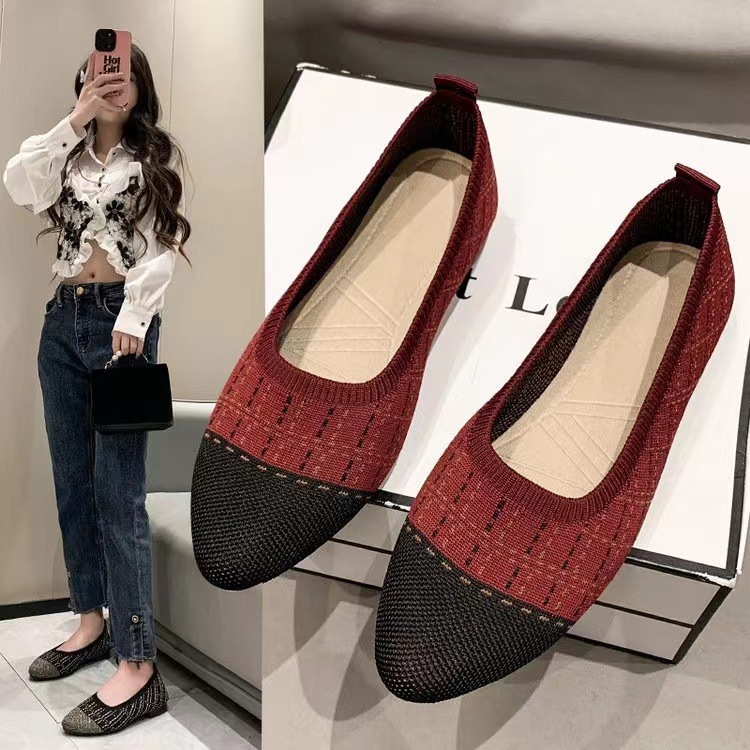 2025 New Summer Cloth Shoes Breathable Hollow Mesh Women's Shoes Comfortable and Soft Sole Designer Casual Flat Shoes Splicing Pointed Braided Sh