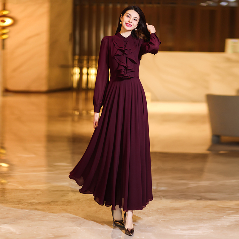 Elegant High-Waist Maxi Dress - Summer Short Sleeve Floor-Length Printed One-Piece