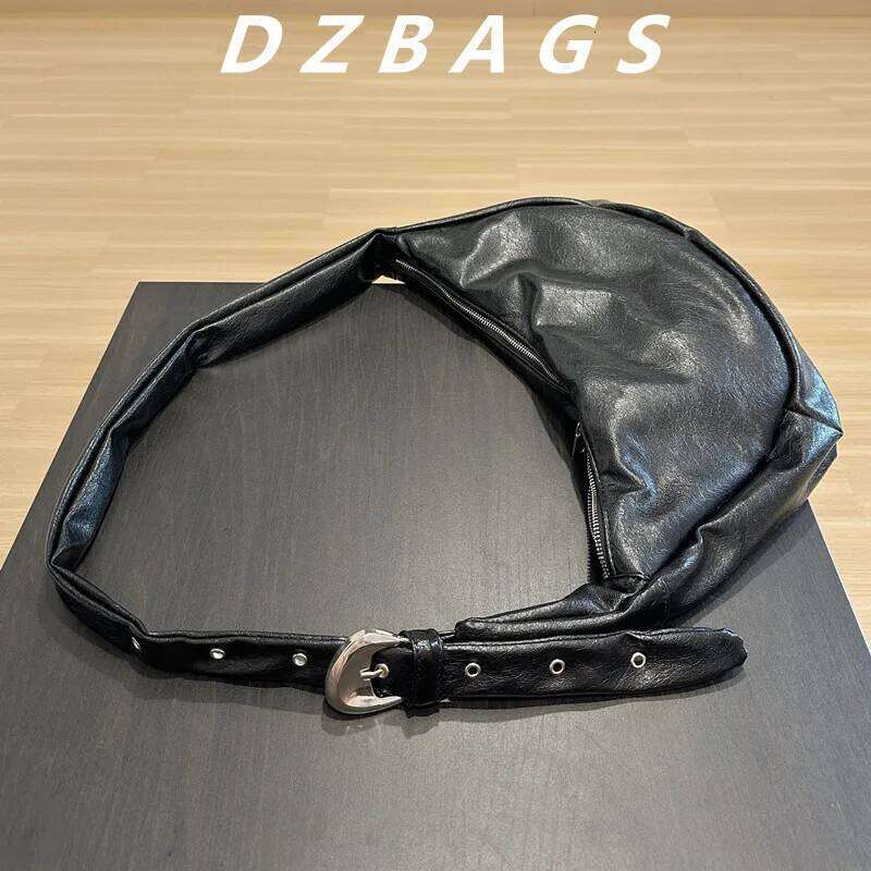 Women's Bags Designer Soft PU Leather Tote Handbag Fashion Designer Half Moon Shoulder Black Crossbody Bags For Women Dumpling Bag Hobo New