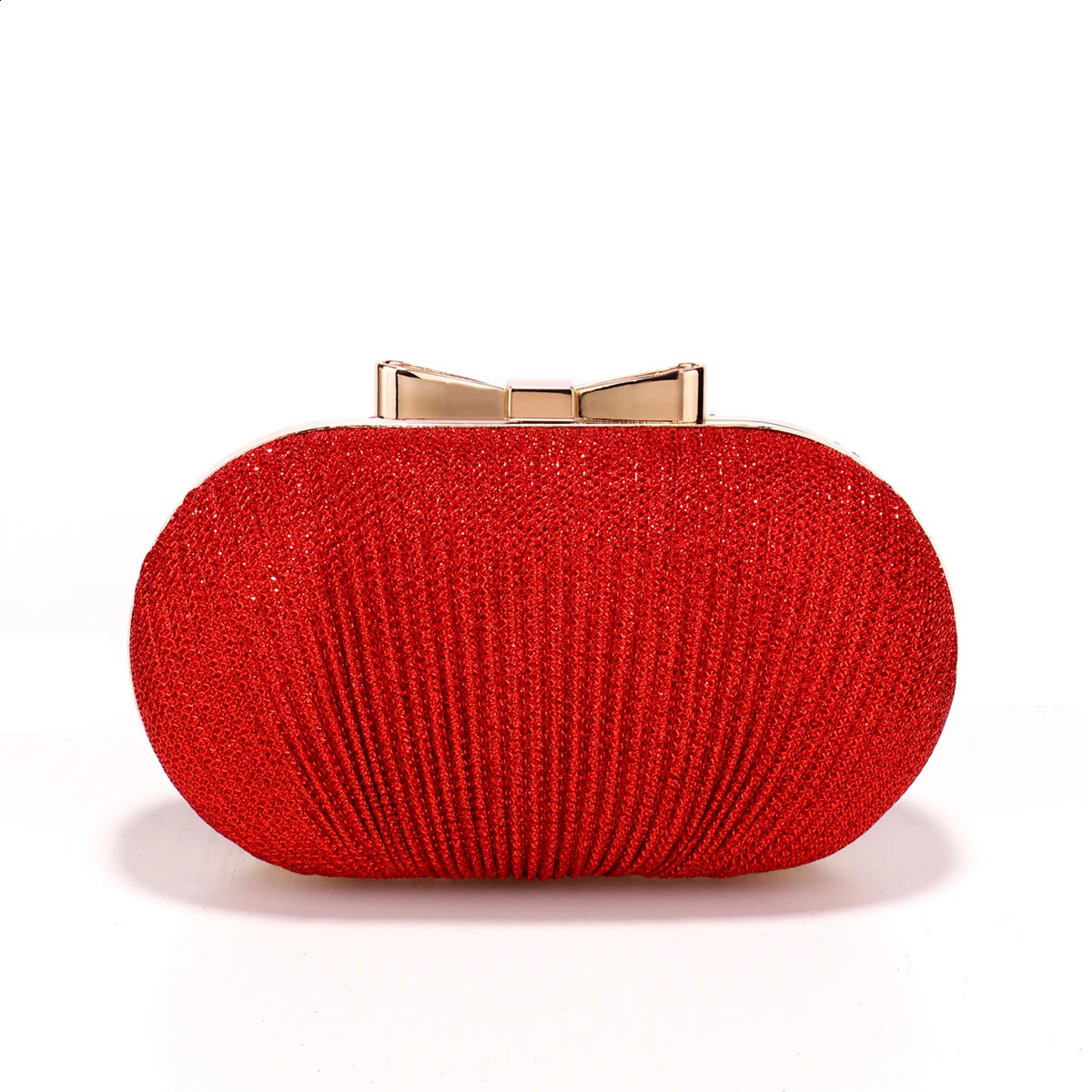 Fashion Women Clutch Bags Ruched Casual Lady Evening Golden Metal Chain Handbags Bling Sequined Banquet Dinner Prom Holder 250528