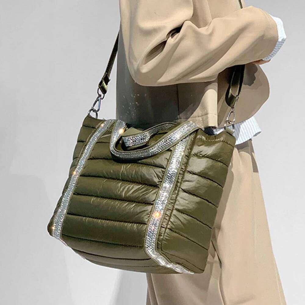 Women's Bags Designer Dias Quilted Shoulder Cotton Padded Women's Bag Nylon Soft Crossbody Bags For Women Handbag Bucket Shopper Tote