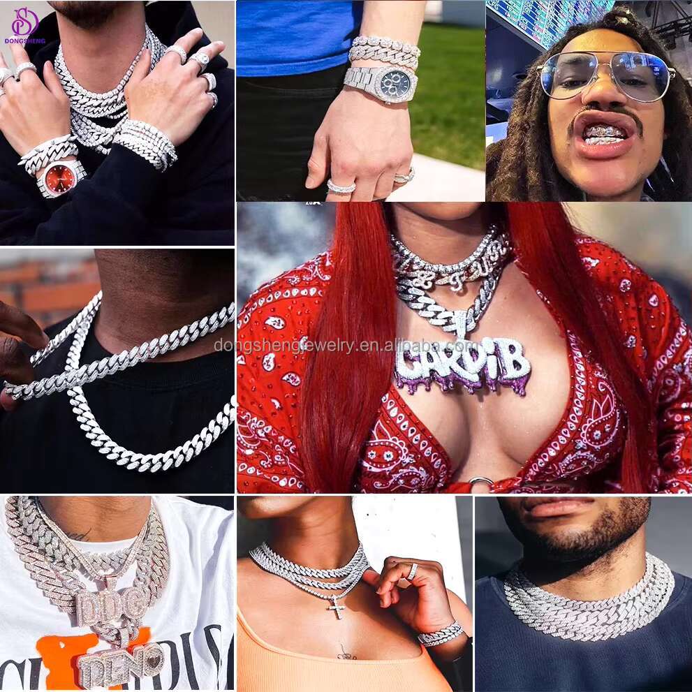 Custom Hip Hop Fine Jewelry Diamond Necklace 15mm 18mm Iced Out VVS Moissanite Cuban Link Chain Necklaces