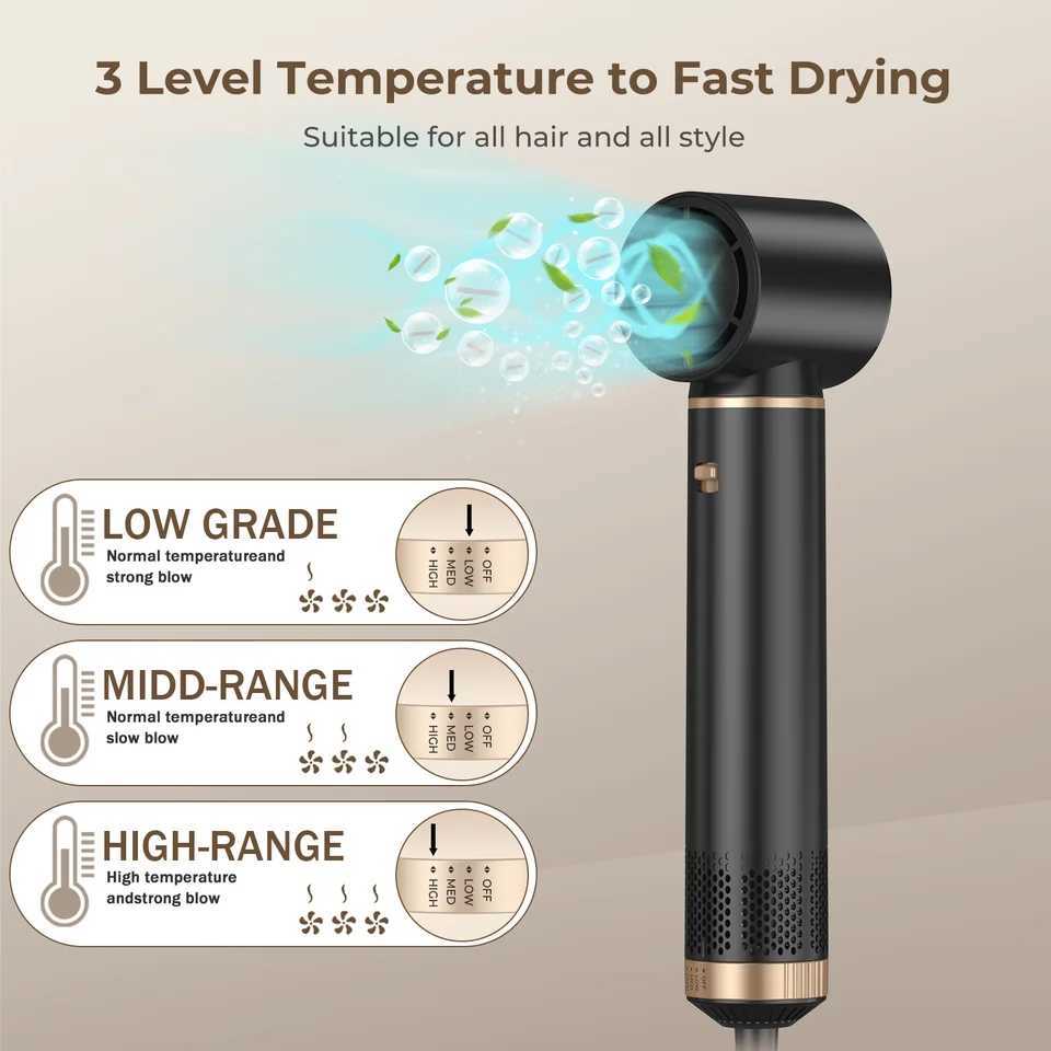 5 in 1 Electric Hair Dryer Comb Hair Straightener Comb Negative Ion Curling Iron Styling Tools Multifunctional Hot Air BrushXJ250528