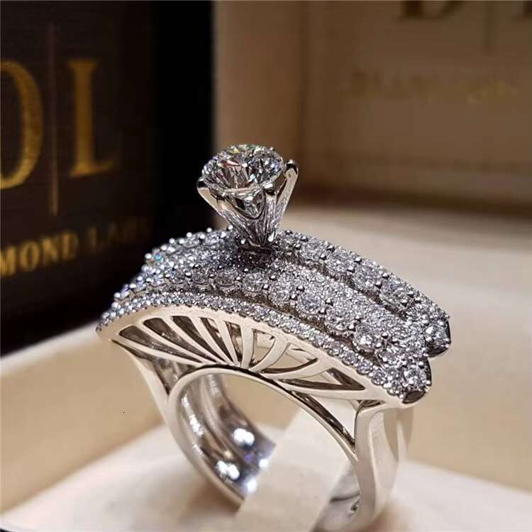 Luxury Silver Color Ring Classic Wedding Ring Jewelry Rings for Women Bridesmaid Gifts