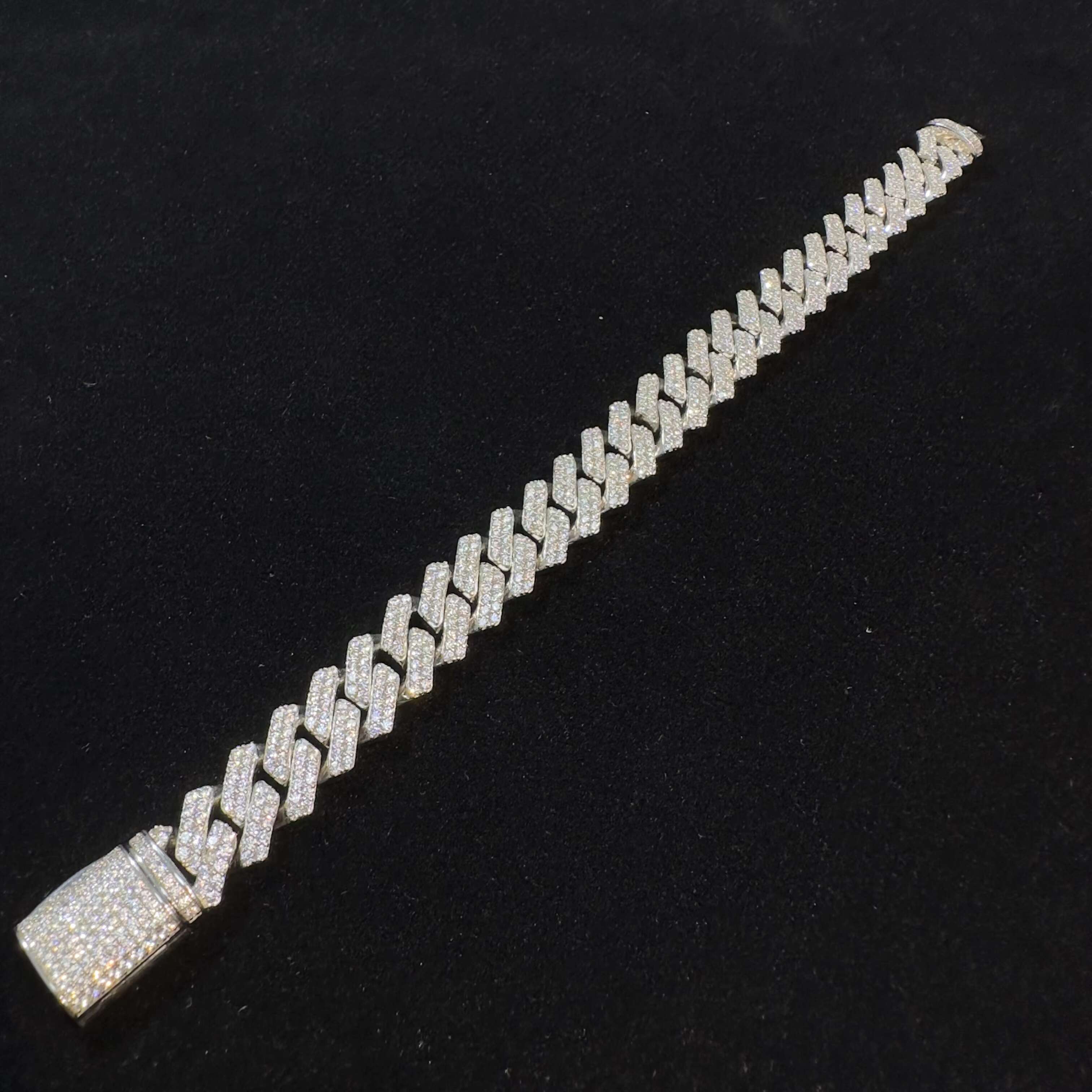 18mm Customizable Double Row Cuban Link Chain Hip Hop Mens Rapper Diamond Pendant Necklace VVS Moissanite Available 18MM