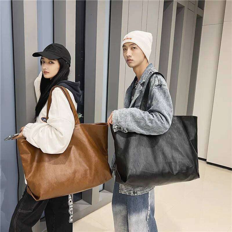 Extra Big Capacity Leather tote Brown Black Commutting Large for Fashion women bag Brand ladies hand bags