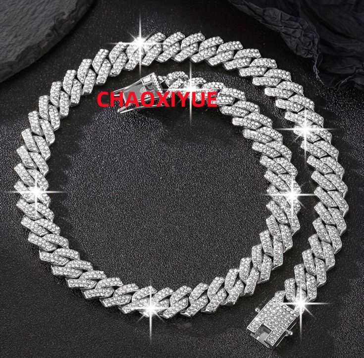 Mens Hip Hop Rapper Style Moissanite Diamond Cuban Link Necklace Fashionable Hip Hop Rapper Style Necklace for Men