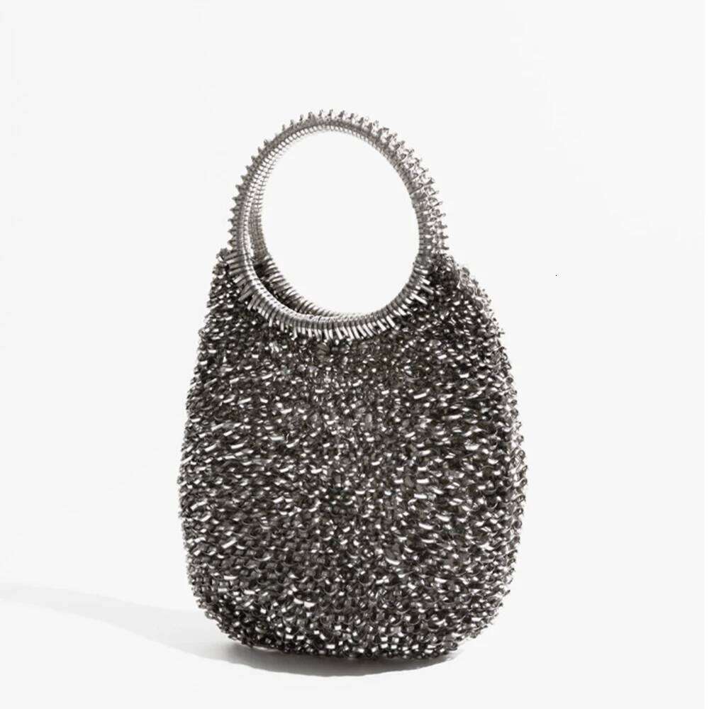 Women's Bags Designer Clear PVC Woven Bags For Women Hollow Round Handle Purses And Handbags Evening Wedding Clutch Shoulder Crossbody Bag