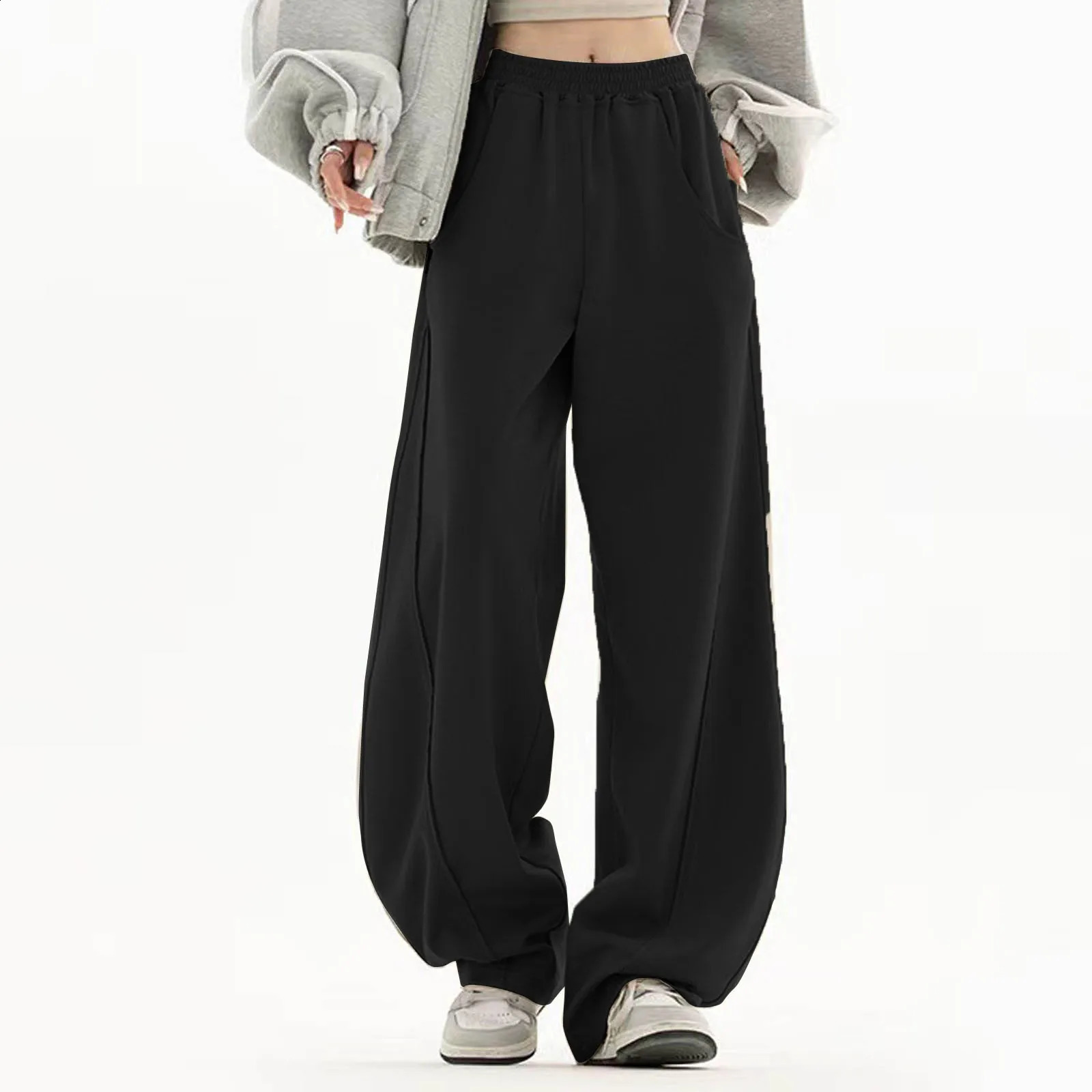 WomenS Straight Loose Sweatpants Wide Leg Dance Pants Korean Style High Waist Breathable Long Trousers Sweatpants Techwear 250529Z