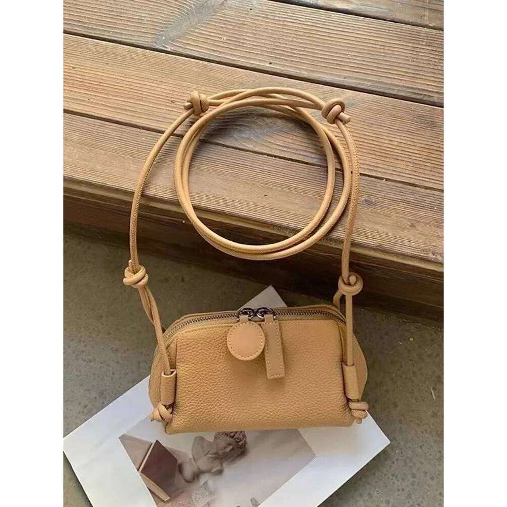 Office Vintage Women Cowhide Singel Shoulder Casual Design Small Boston Ladies Genuine Leather Strap Crossbody Bag