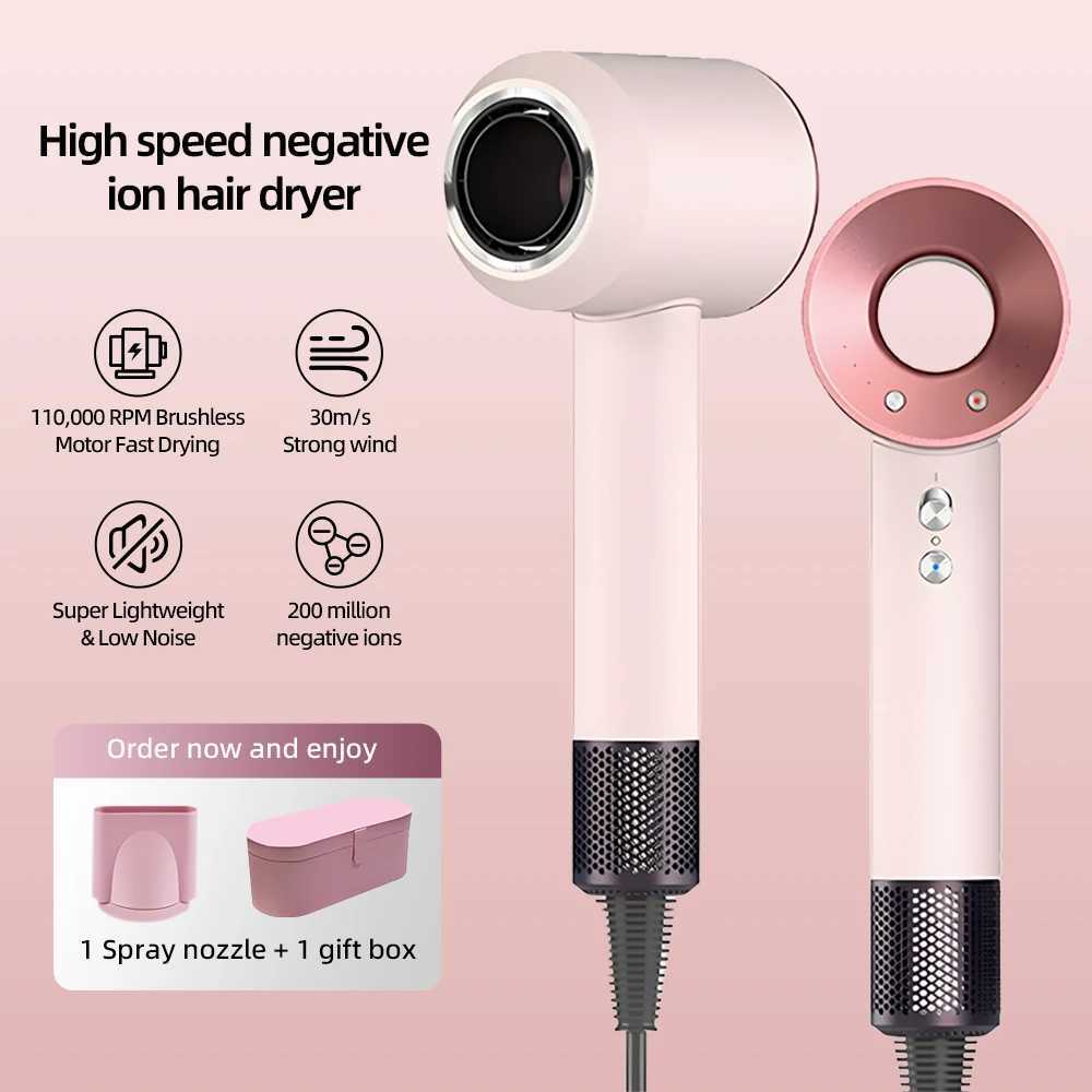 High-speed hairdryer without leaves home use negative ion hair care silent and quick hair drying high-power hairdryerXJ250528