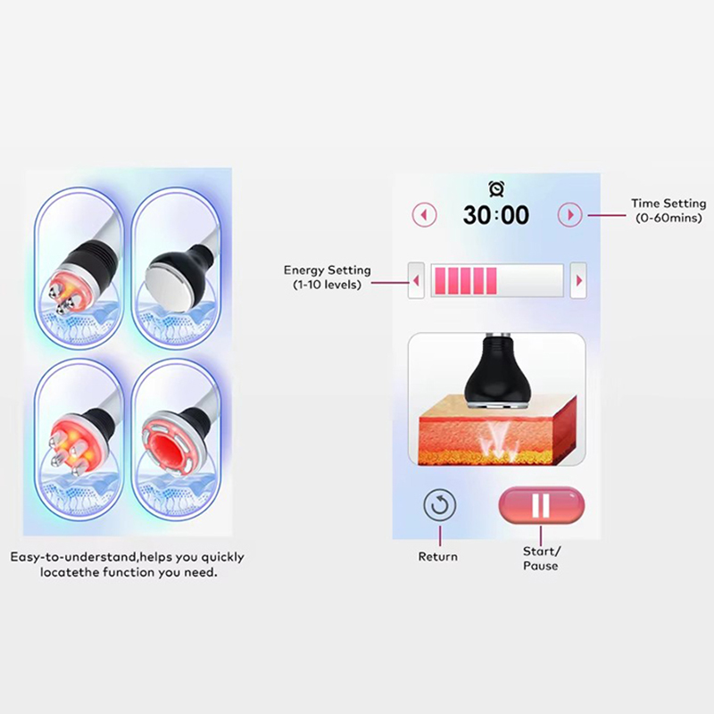 4in1 80k Body Contouring Cavitation Machine Cellulite Removal RF Massager Radio Frequency Skin Tightening Vacuum Lipo Suction Massage Slimming Device 