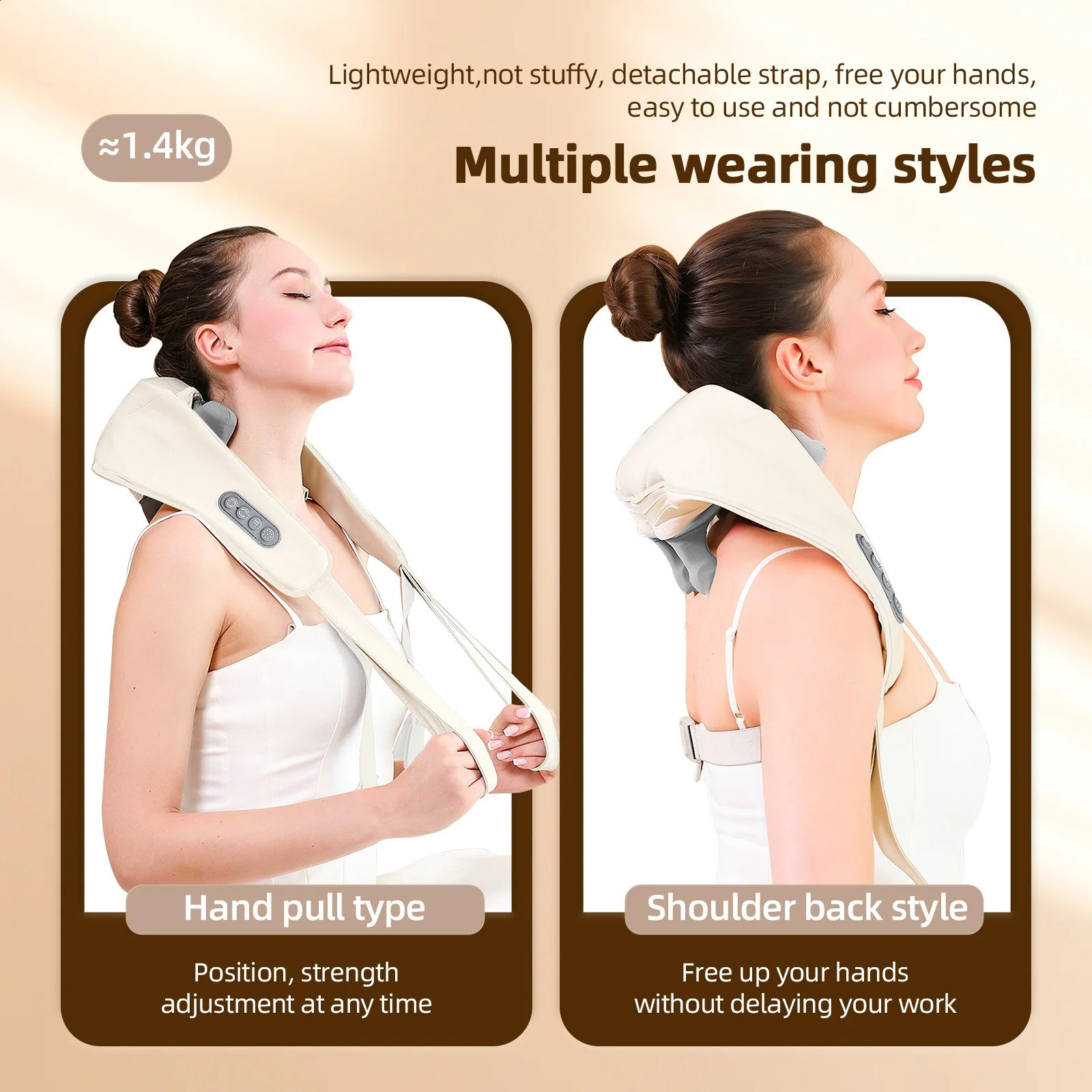 Wireless Neck And Back Massager Neck And Shoulder Knead ing Massage Shawl Neck Cervical Relaxing Trapezius Massager 250519