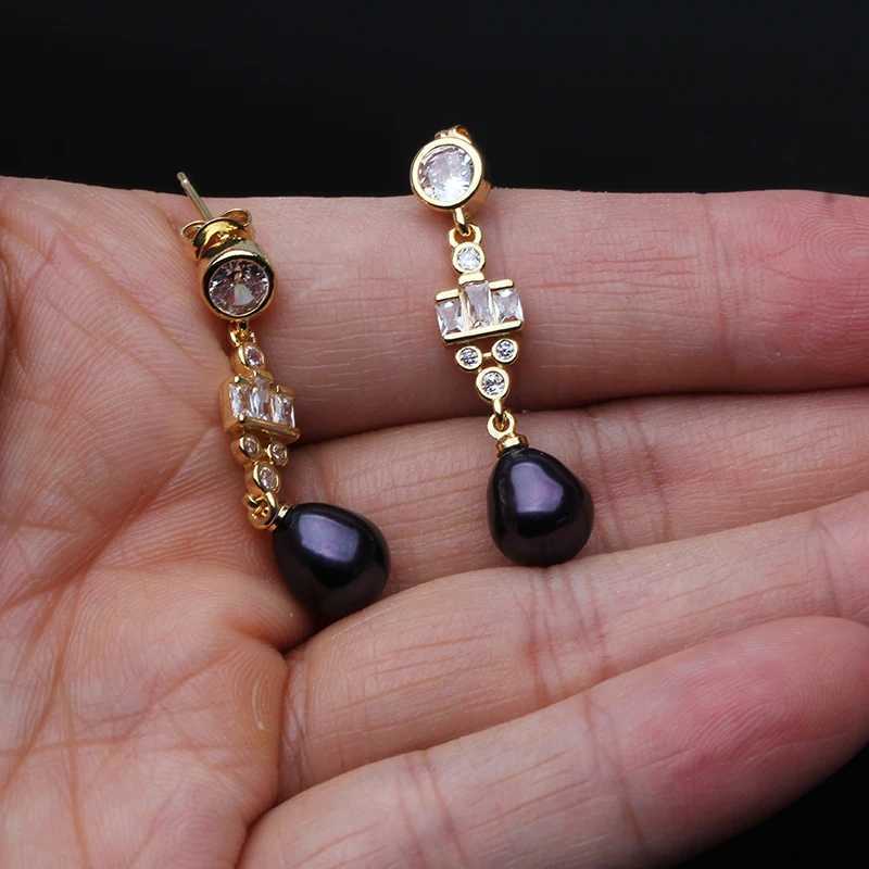 Natural Freshwater Pearl Earrings For WomenGold Plated 925 Sterling Silver Real Pearl Drop Earrings Wedding Gift L250527