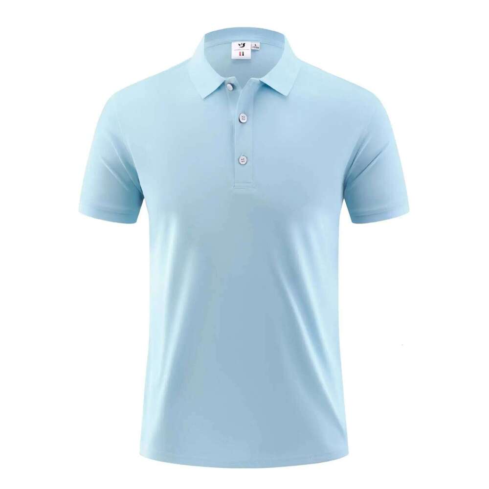 Summer Lapel Polo Shirt Solid Color Ice Silk Cotton for Men and Women, Short Sleeve, Cultural Advertising, Customizable Style