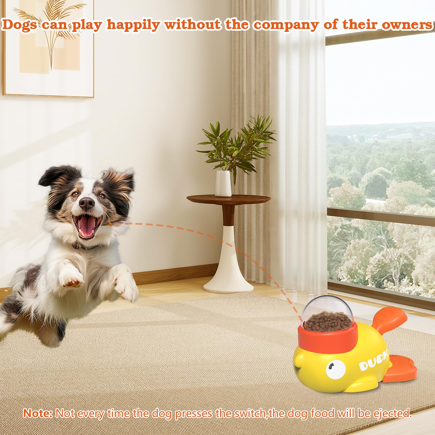 2-in-1 Interactive Dog Slow Feeder Puzzle Toy Durable Duck Shaped Design Promotes IQ Training Reduces Bloating Anti Gulping Dog Treat Dispenser Toy