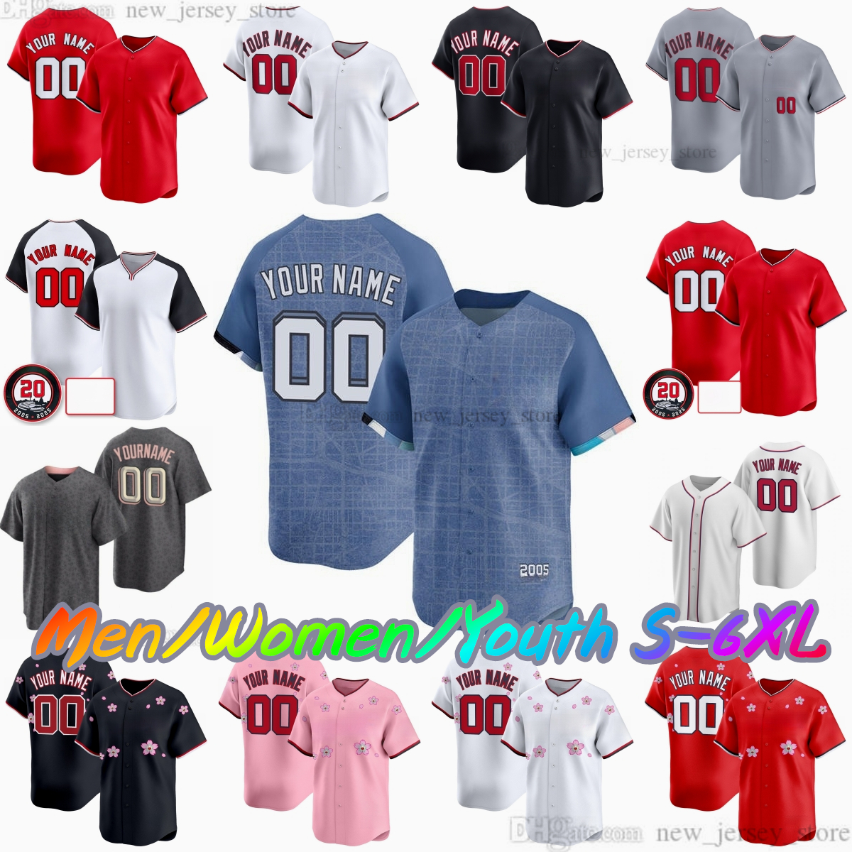 Custom S-6XL 2025 New 5 CJ Abrams Baseball Jersey 29 James Wood 1 MacKenzie Gore 3 Dylan Crews 46 Patrick Corbin 13 Amed Rosario 19 Josh Bell Keibert Ruiz Stitched Jerseys