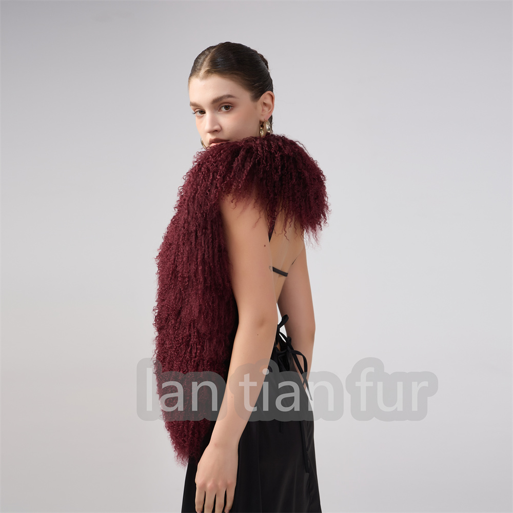 New Spice MongolianSheepskin Fur lady Vest Autumn And Winter Sexy Big Back Hair Collar Halter Top