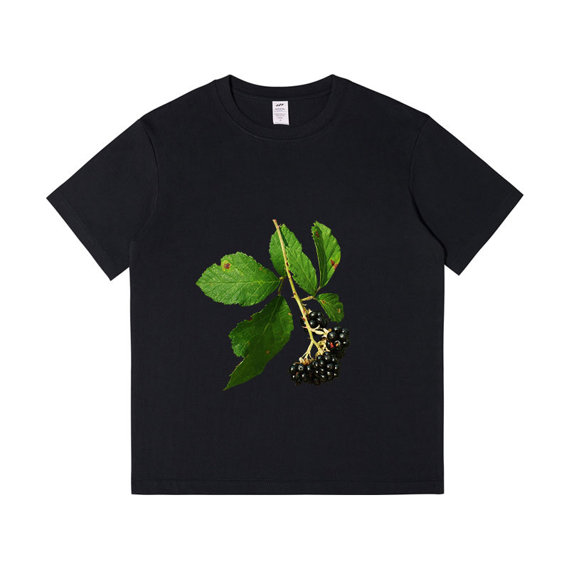 tengyu97 Designer Plant Printed Summer O-neck Short-sleeve Women T-shirts Casual Black White 100% Cotton S M L XL XXL XXXL Oversized Female Tops 2025 