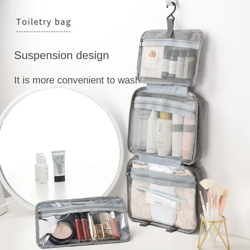 Travel Waterproof Folding Dry and Wet Separation Toiletry Bag Cosmetic Storage Large Capacity Bag 250528