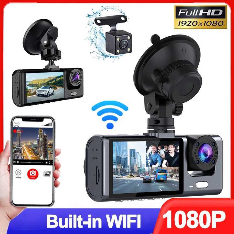 Car dvr Dash Cam for Cars WIFI APP Car dvr 3 Channel Front Camera Video Recorder Rear View Camera for Vehicle Black Box Car Assecories R250529 XY5P