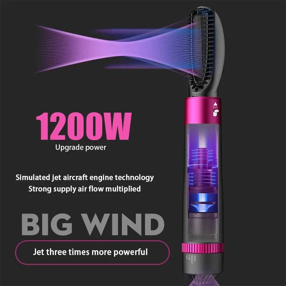 5 in 1 Hot air Comb Hair Styling Curling Iron Hair Dryer Comb Hot Air Brush Professional Complete Styler SetXJ250528