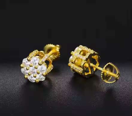 S925 Silver D Color 3.0MM Moissanite Earrings with Simple Joker Fashion Plum Blossom Net Red Wind Accessories Wholesale