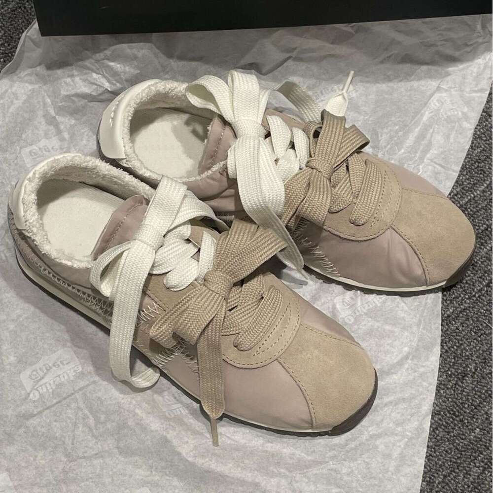 Genuine Leather Thick-Soled Flat-Soled Mandarin Duck Bowknot German Training for Women, New Autumn and Winter Casual Lightweight Sports Shoes, Agan Sh
