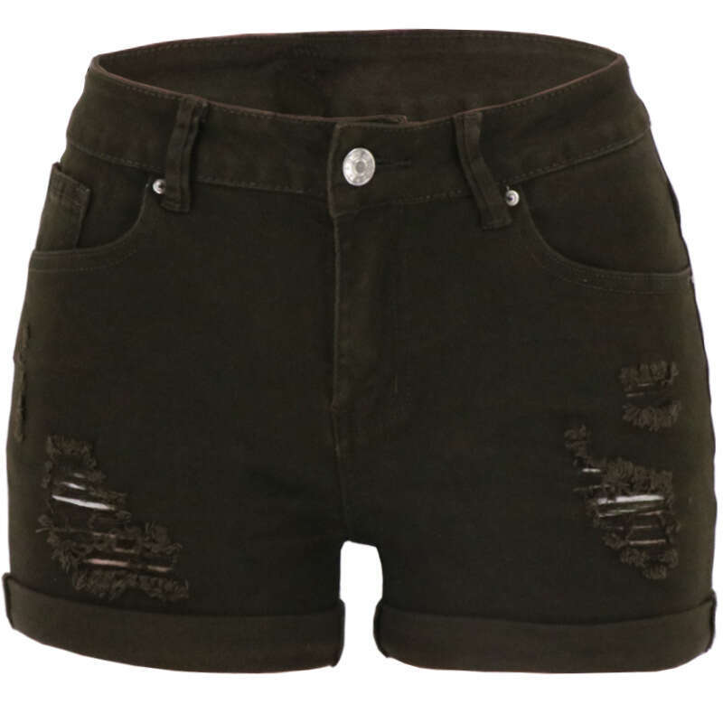 Shorts Women Denim Shorts Spring Ripped Cuffed Hem Denim Shorts Low Waist Jeans For Women Jean Shorts Blue denim shorts