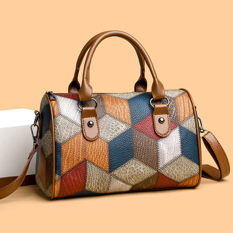 Fashion Color-Block Plaid Geometric Pattern Commuter Shoulder Crossbody Bag Shopping Portable Phone Coin Purse