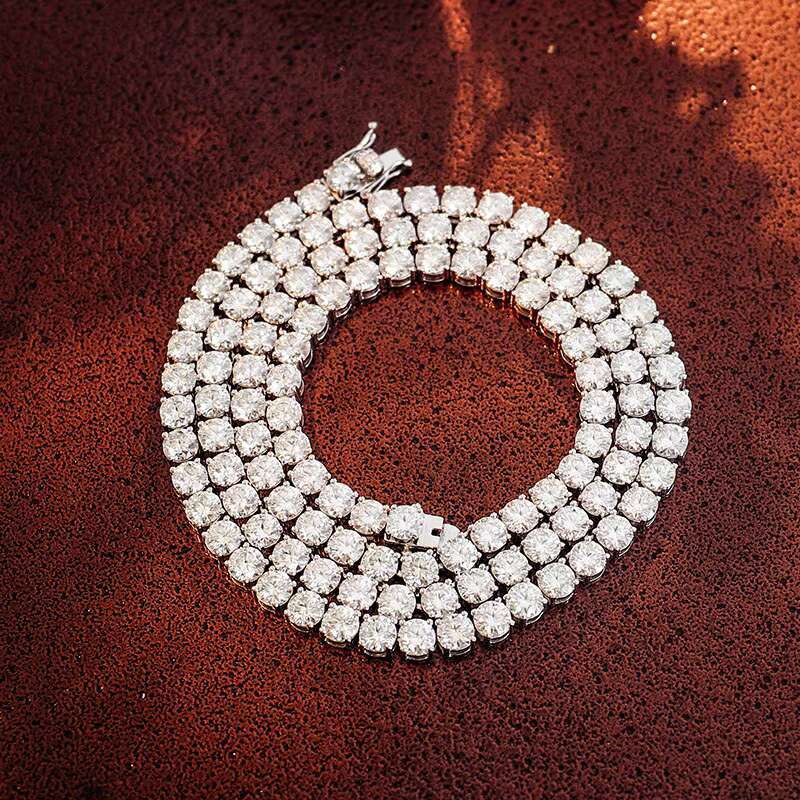 Pass Diamond Tester 18K Plated Tennis Chain 2mm 3mm 4mm 5mm 6mm Sterling Silver 925 Moissanite Tennis Bracelet Chain