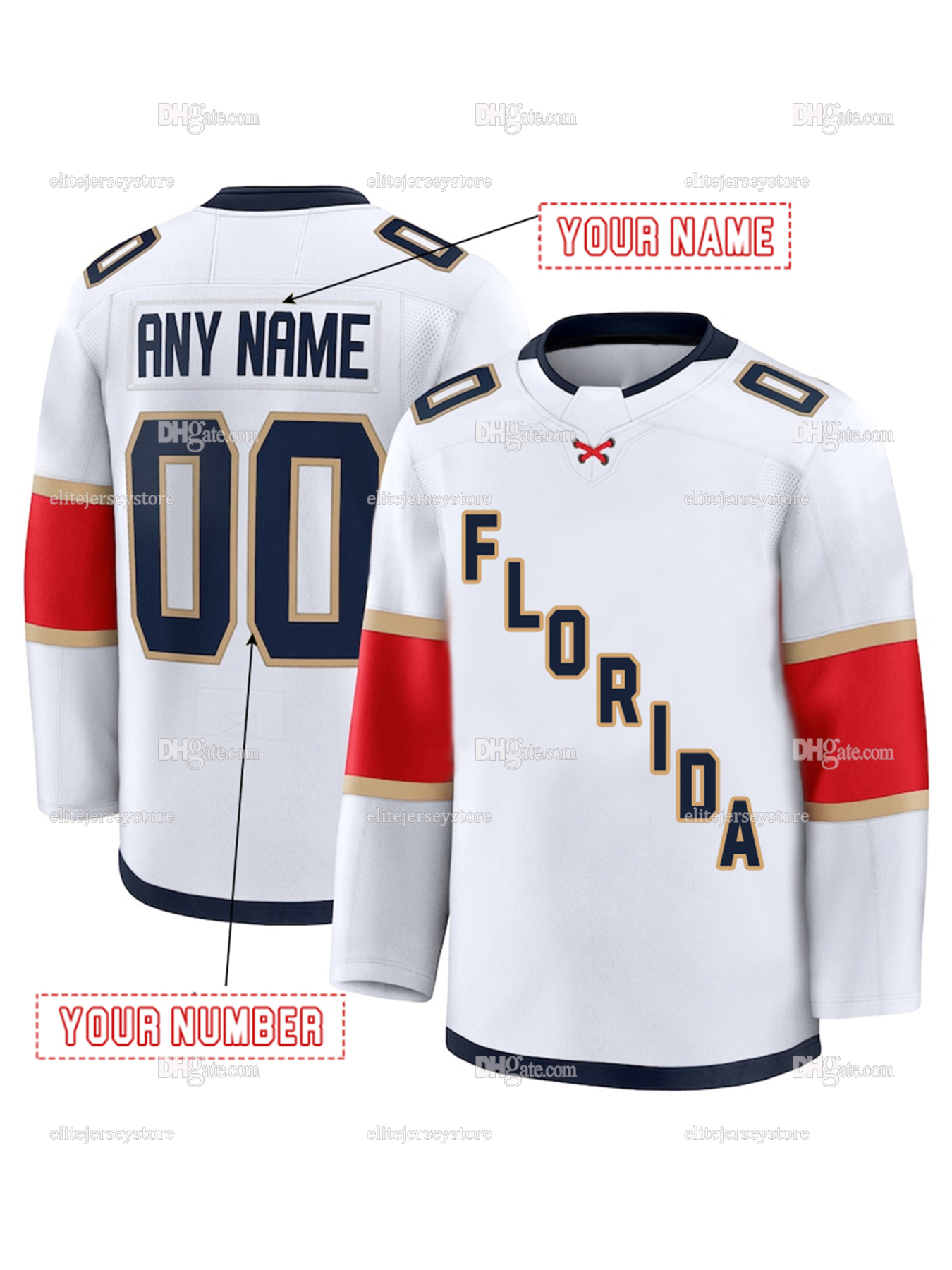 Personalized Custom Hockey Jersey Aleksander Barkov Brad Marchand Matthew Tkachuk Gustav Forsling Sergei Bobrovsky