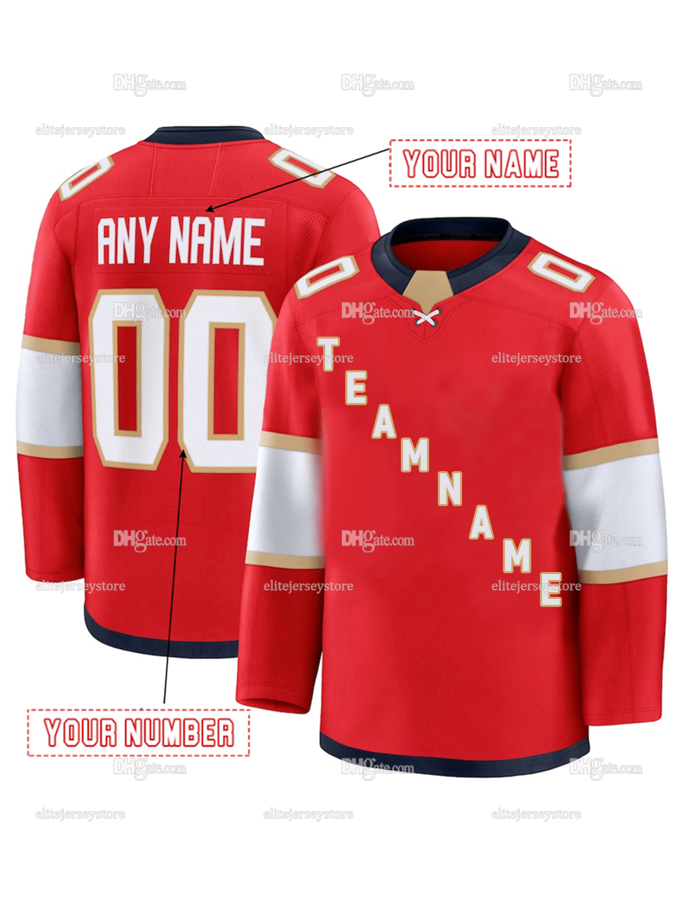 Personalized Custom Hockey Jersey Aleksander Barkov Brad Marchand Matthew Tkachuk Gustav Forsling Sergei Bobrovsky